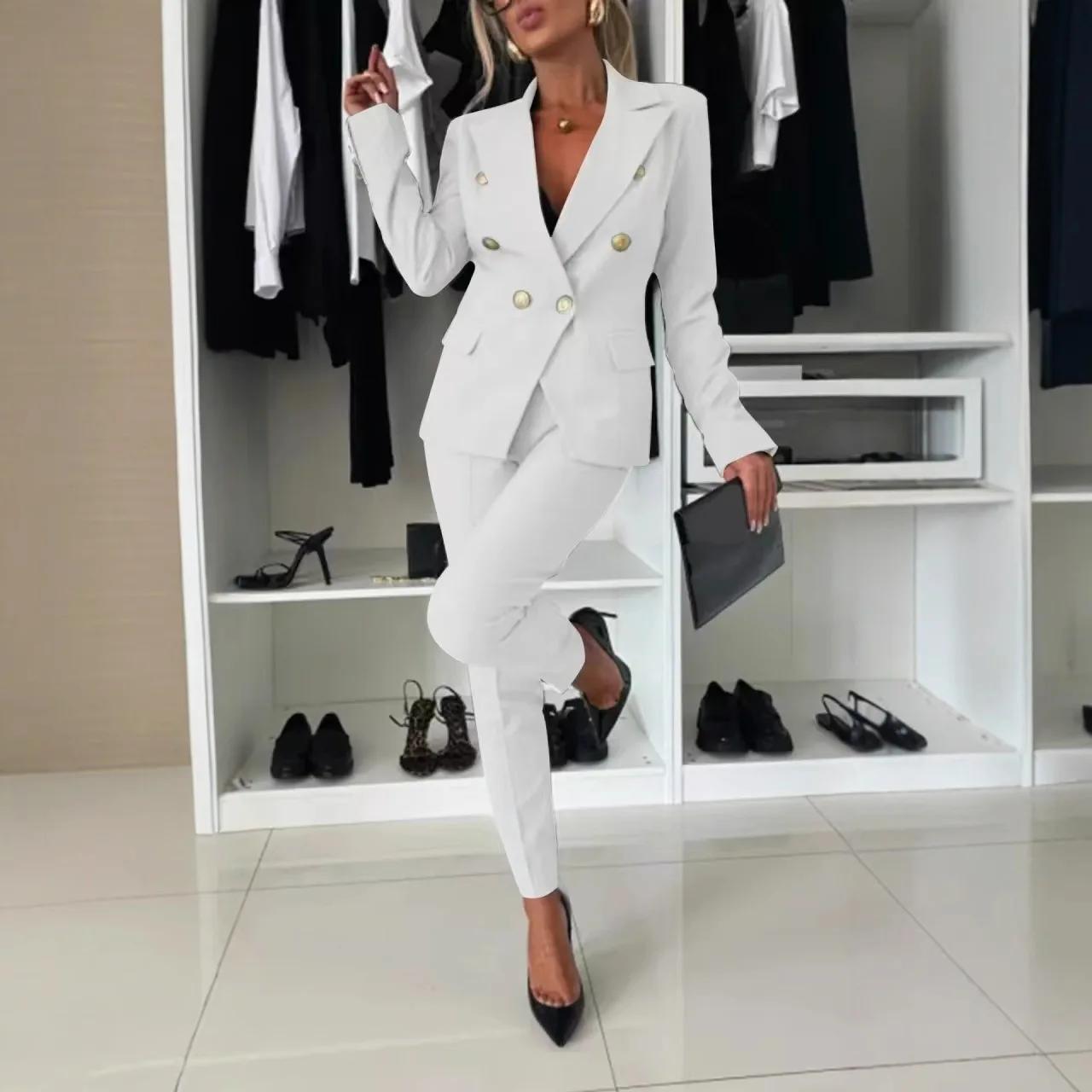 

Fashionable Long Sleeve Button Up Women s Suit Set Autumn Elegant Polyester Fiber Skirt and Jacket XXL