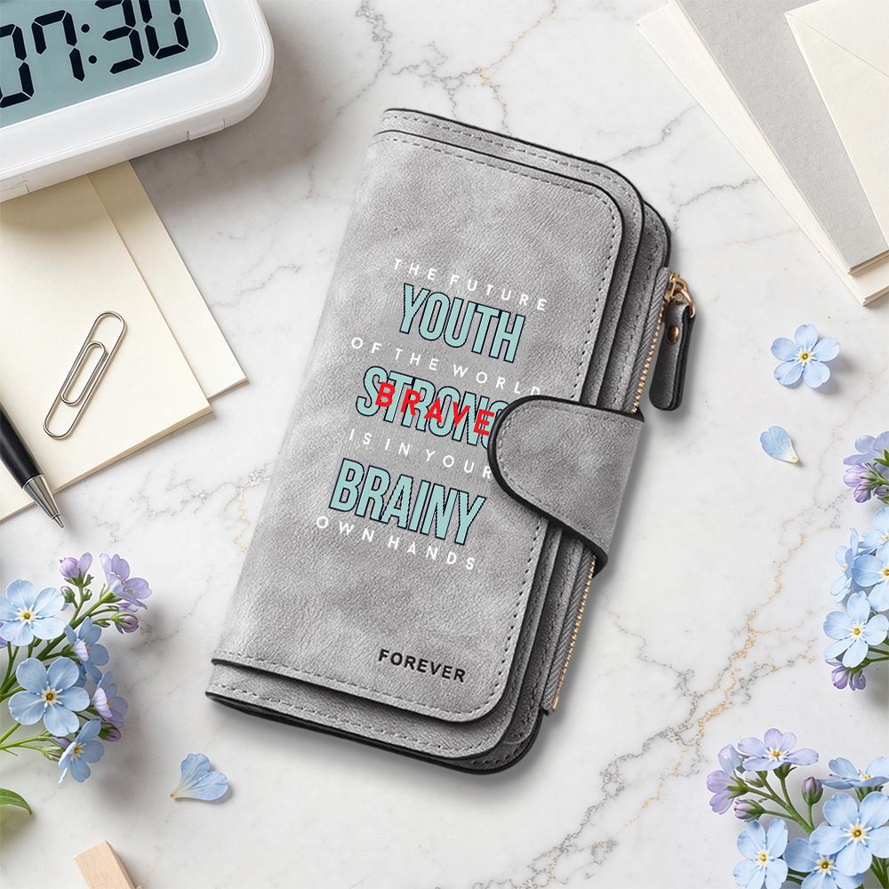 Stylish Print Long Wallet Casual Multi Slot Card Holder Purse for Daily Commute Use