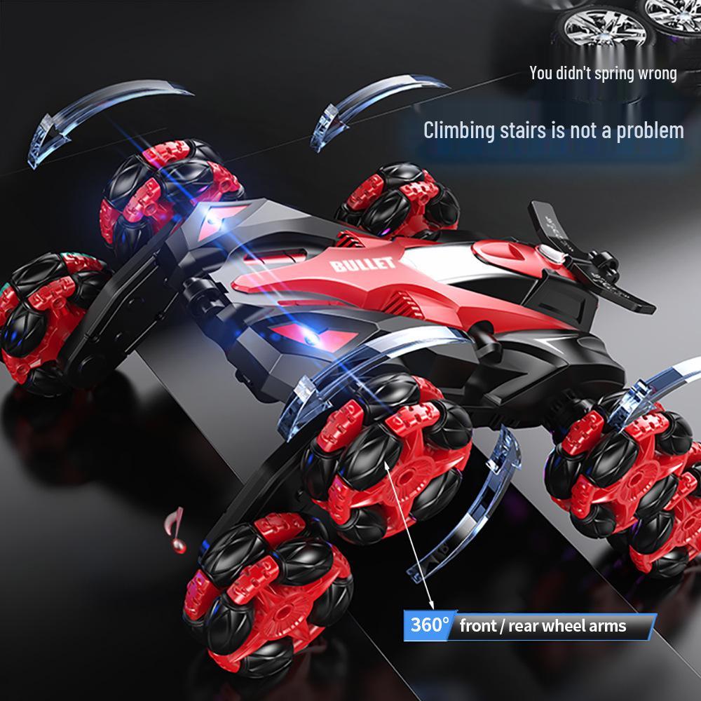 Rechargeable Eight-Wheeled Stunt RC Car with Gesture Control, Drift Spray, and Climbing Rotation for Kids