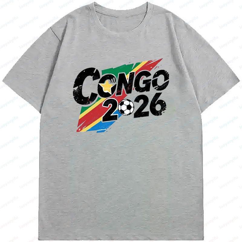 Congo National 2026 Team Soccer Shirt Denmark Denmark Graphic Men Tee Soccer Jersey Football Soccer Supporter Cotton Unisex Tops