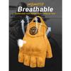 MJMOTO Retro Leder Motorrad Halbfingerhandschuhe Touchscreen Motocross Handschuhe Hartschalen Schutz Motorradhandschuh Atmungsaktiv