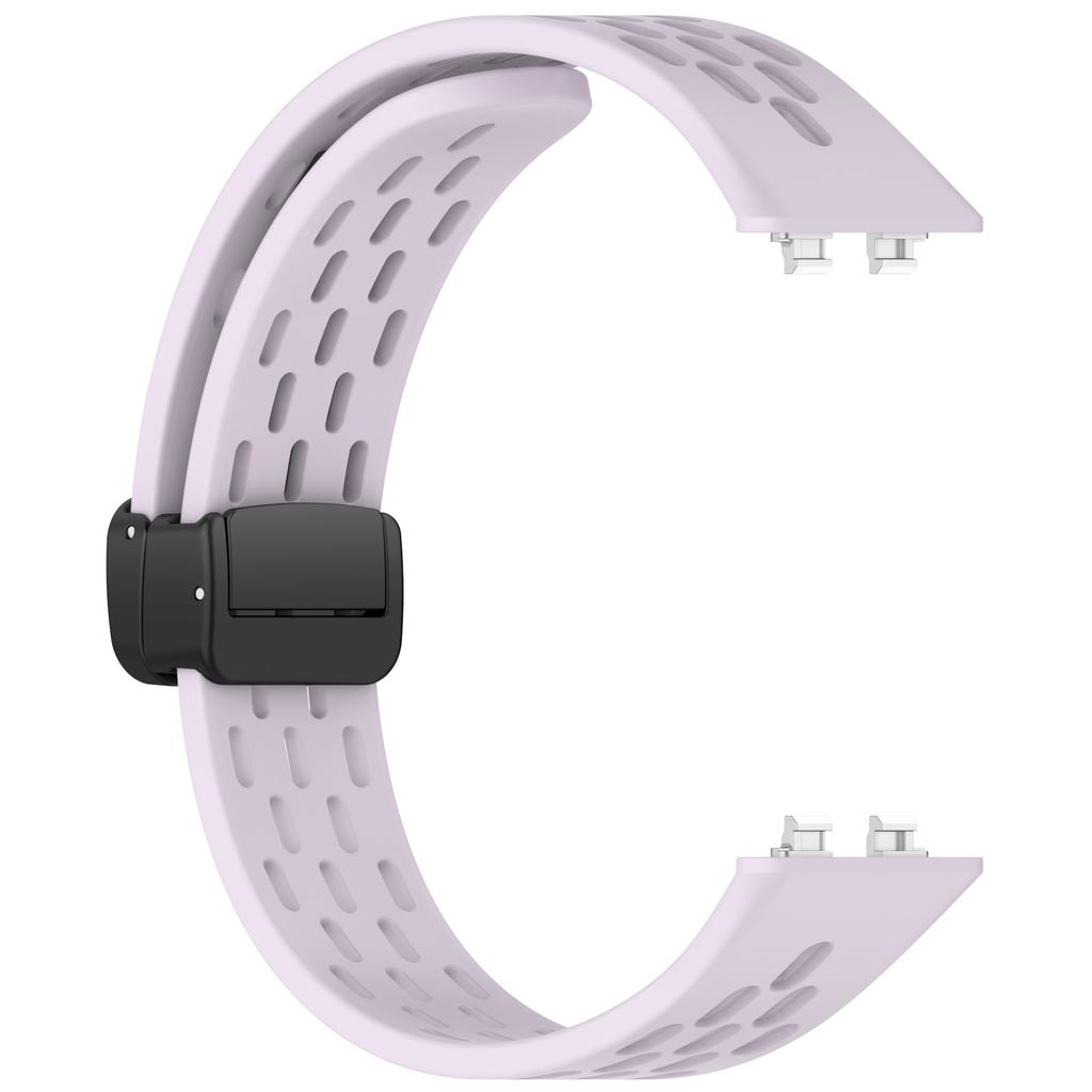 Silicone Magnetic Buckle Mesh Silicone Strap For Huawei Band 11Pro Sport Breathable Watch Band For Huawei Smart Band 11 NFC Replacement Bracelet Loop