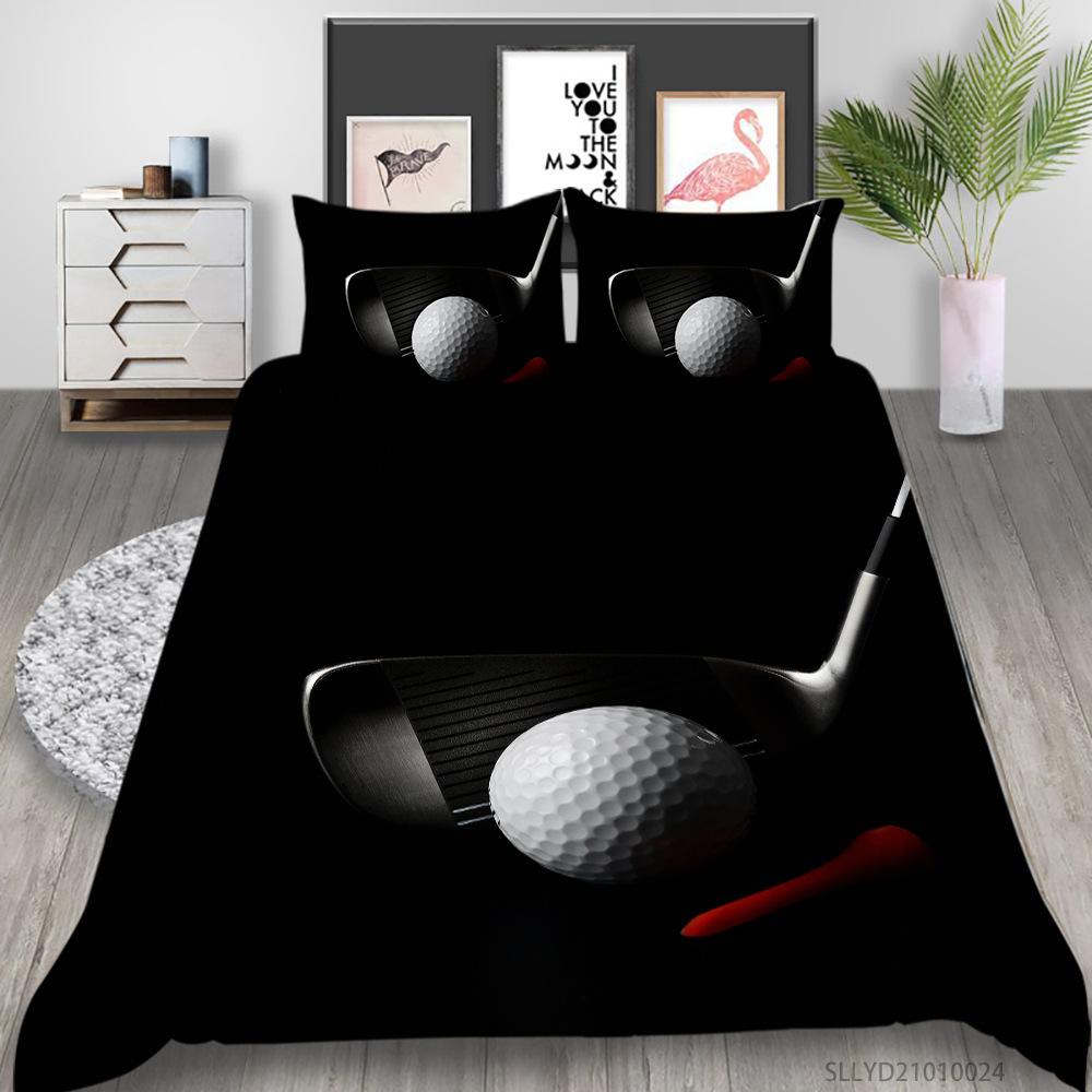 Golf 3D Digital Printing Polyester Bedding Two Or Three-Piece Set Can Be Mixed Batch