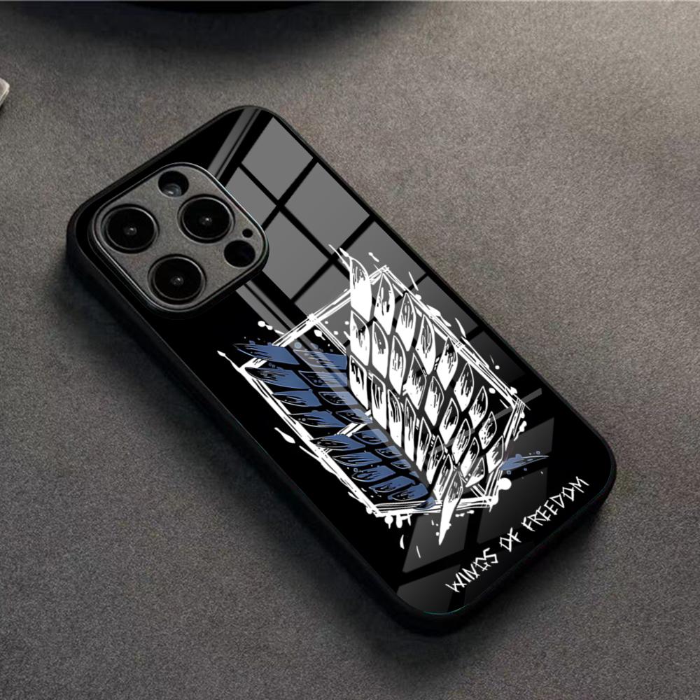 Attack On Titan Phone Case For IPhone 17 Pro Max 16 15 14 Pro Max 13 11 X Xs Xr 8 7Plus Glass Cover