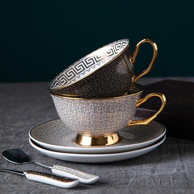 Bone China Coffee Cup, Cup, Dish Gift Set, Ceramic Retro High-end Water Cup, High Aesthetic Value Exquisite Cup Gift Box