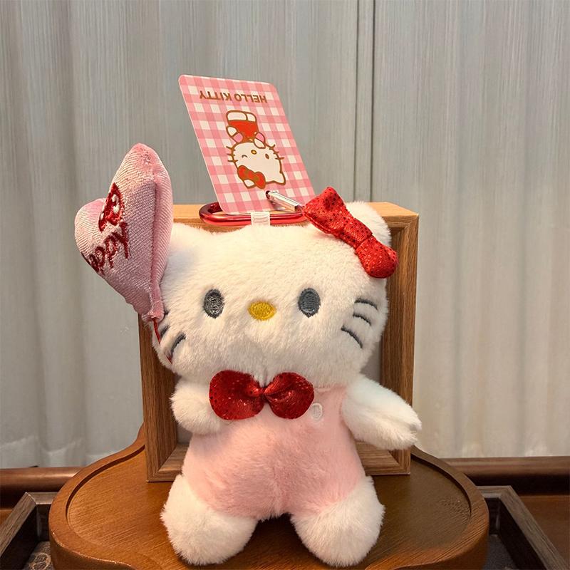 Cute 50Th Anniversary Love Heart Balloon Hello Kitty Doll Keychain Pendant Backpack Hangings Decoration Gifts