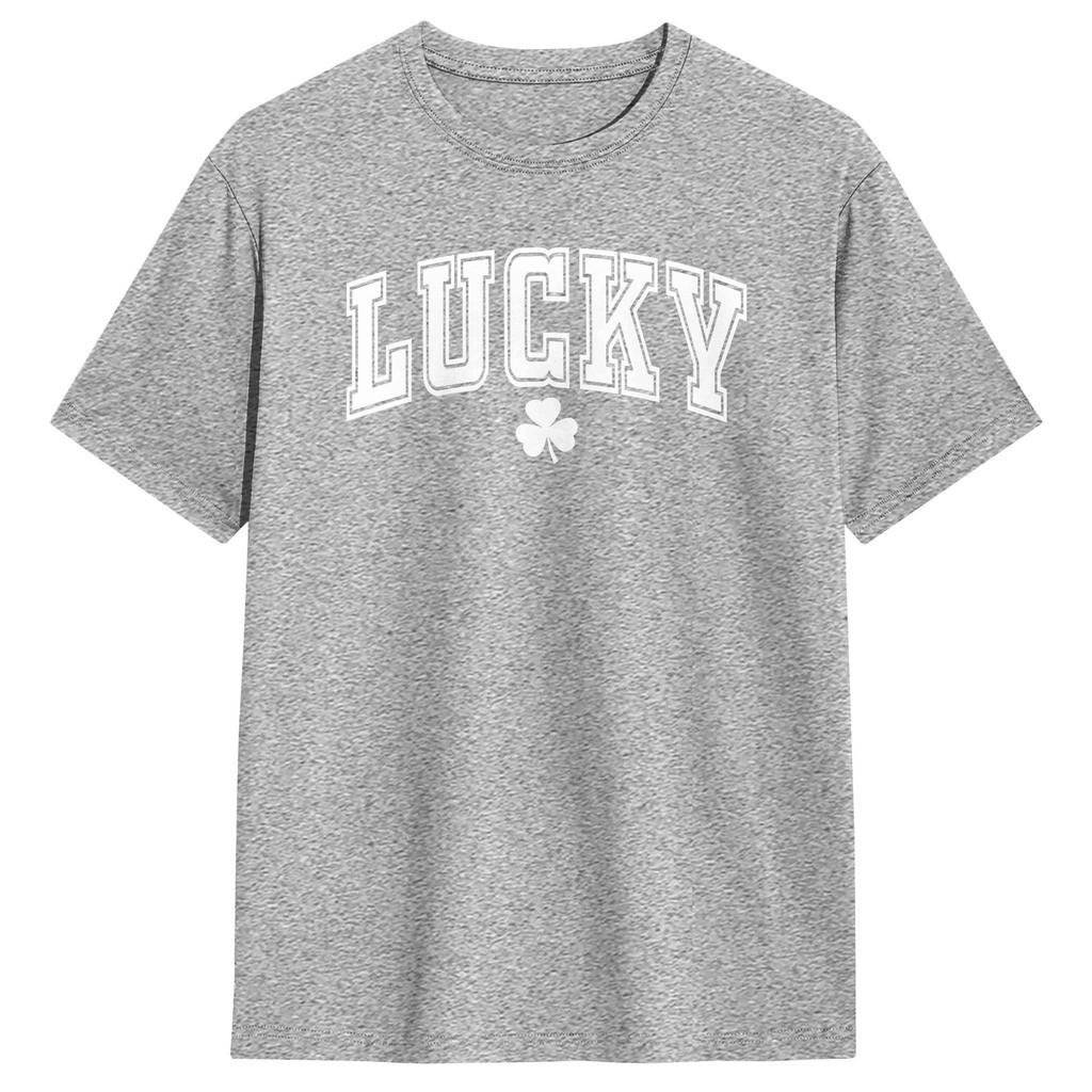 Vintage T Shirt Summer St Pattys Day Lucky Shamrock St Patricks Day Novelty TShirts Cotton Tshirt Unisex Retro Short Sleeve Tees