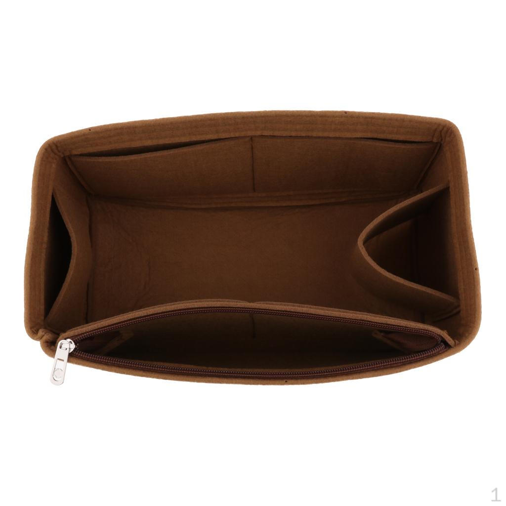 Фетровая сумка-органайзер на молнии, кошелек, косметичка, вкладыш в сумку Brown
