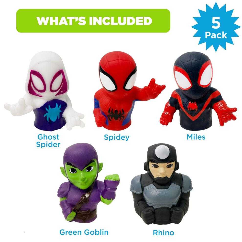 Spidey & His Amazing Friends 5 Piece Finger Puppet Set - Party Favors  Educational  Bath Toys  Floating Pool Toys  Beach Toys  Finger Toys  Playtime