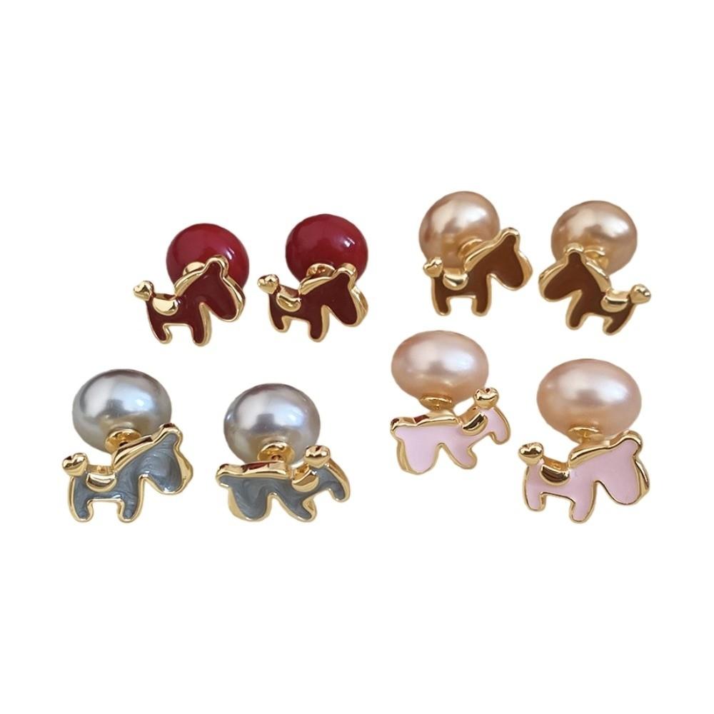 Chinese Style New Year Horse Earrings Fashion Jewelry Horse Mascot Ear Studs  Woman