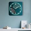 New Chinese Style Blue and Green Two-color Ginkgo Leaf Square Ginkgo Leaf Wall Clock
