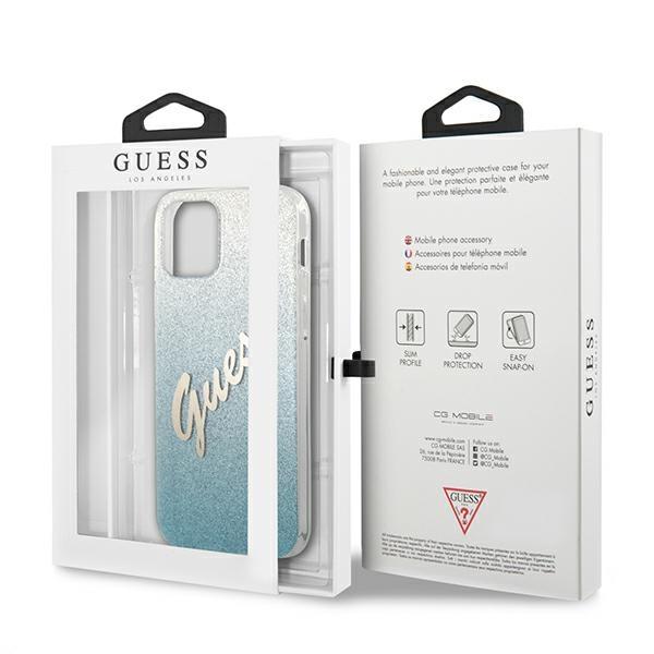 Guess Guhcp12Mpcuglsbl Iphone 12/12 Pro6,1 Niebieski/Blue Hardcase Glitter Gradient Script