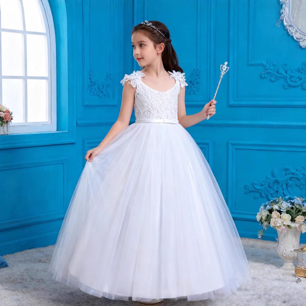 Mädchen Rosa Träger Tüll Prinzessinnenkleid Kinder Festliches Kleid