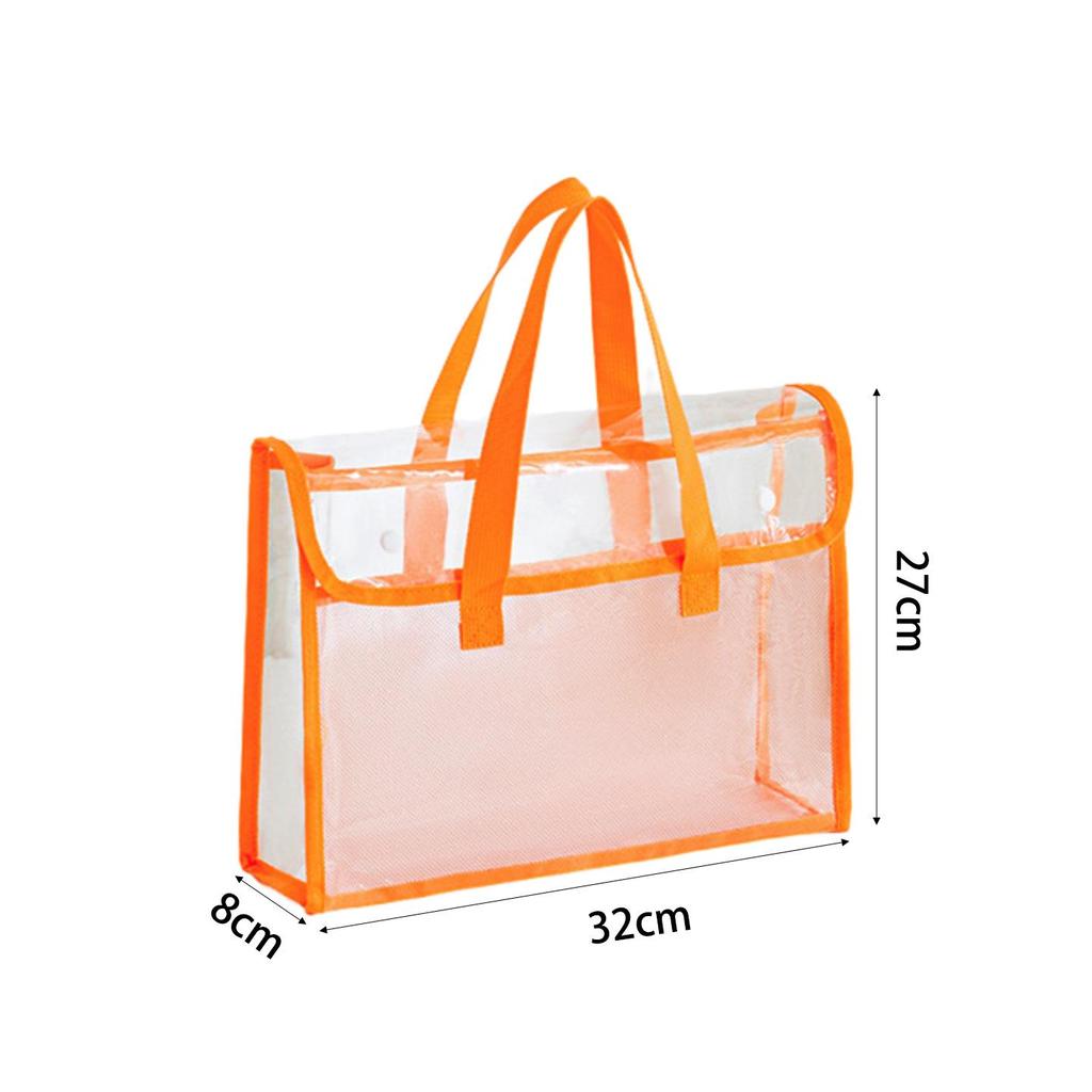 High-Capacity PVC Waterproof Tote Bag for Students and Exams