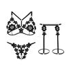 Pearl See-Through Lingerie Set for Small Busts - Three-Piece, Sexy and Teasing, Plus Size Available