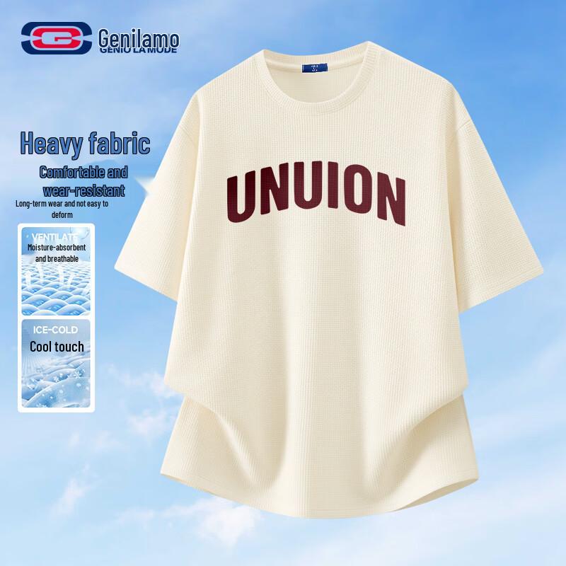 GENIOLAMODE Men s Waffle Knit Short Sleeve T-Shirt 3XL