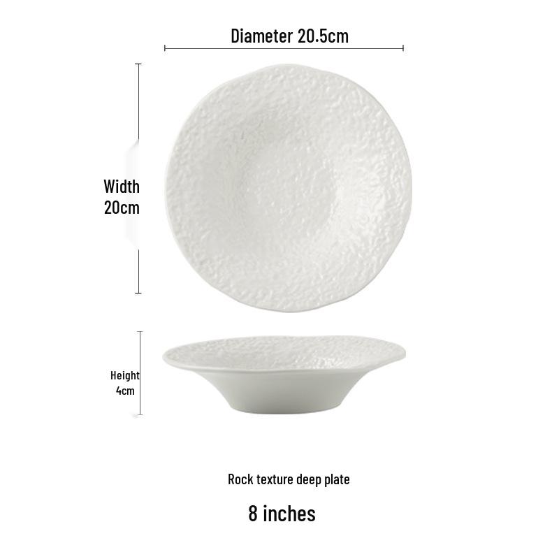 

Элегантная белая фарфоровая миска с узором под камень - Идеально подходит для риса, салата, лапши и специальной гостиничной посуды.