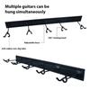 Electric Guitar Rack Aluminum Alloy Holds 5 Guitars Adjustable Hook Position Wall Mount Guitar Hanger for Mandolin Bass