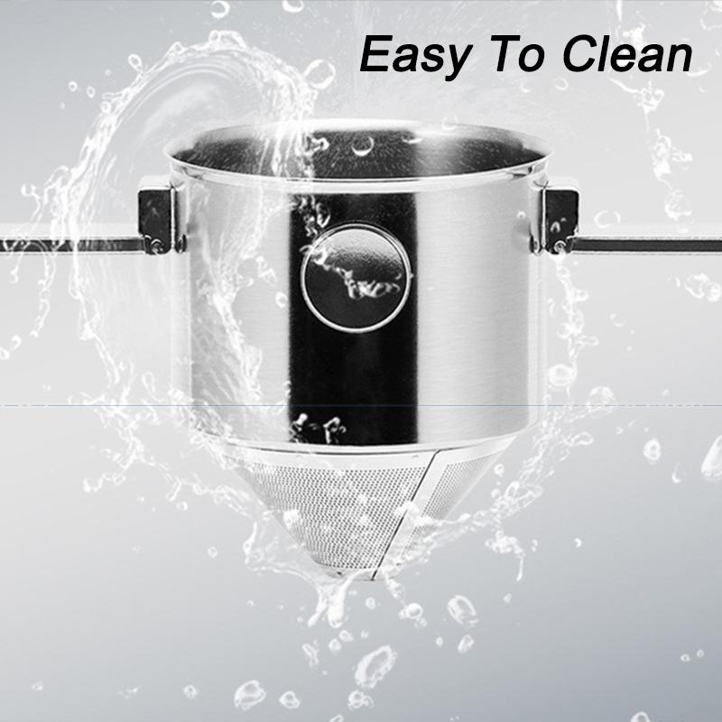 1 Set 304 Stainless Steel Hanging Ear Coffee Filter Cup Portable Hand Flush Filter Paper-free Funnel Coffee Utensils Cafe Tools