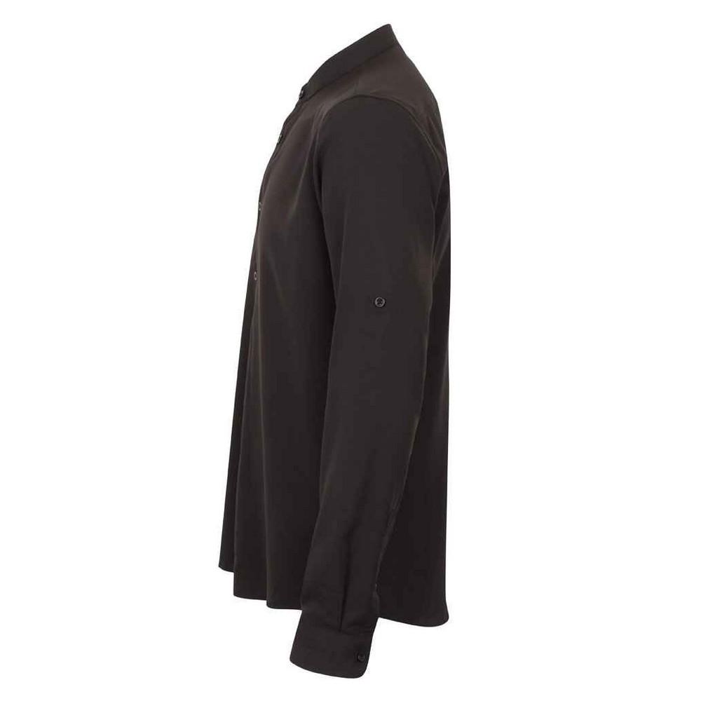 Henbury Cămașă pentru bărbați cu guler mandarin și mâneci care se pot rula, cu proprietăți de absorbție a umezelii