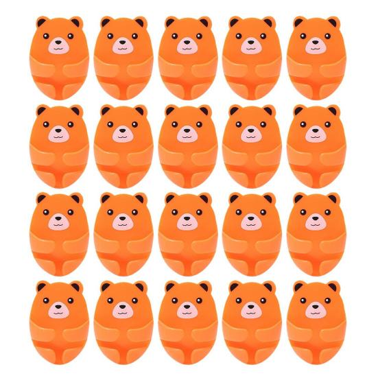 Cute Bear Plugs Holders Adhesive Wall Hook Plastic Phone Charger Holders No Drilling Needed Wall Mounted Organizer for Plugs Charger Storage