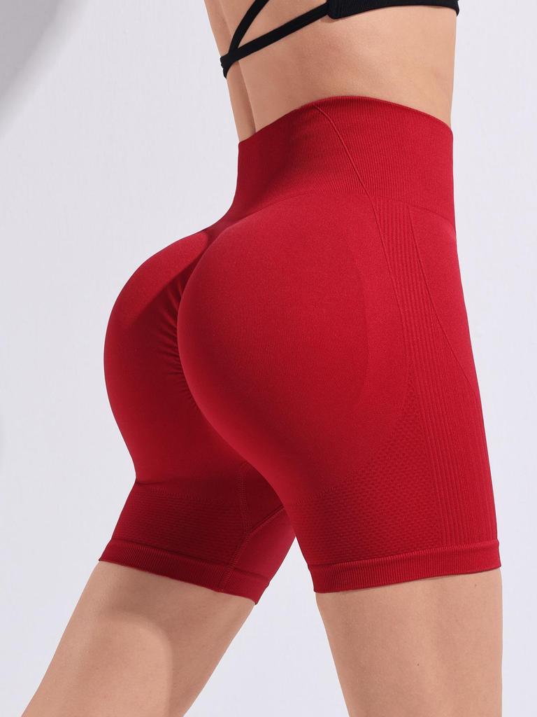 Damen High-Waist Nahtlose Yoga Shorts - Po-Lifting, Schlankmachend, Elastische Fitnessbekleidung