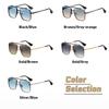 Sunglasses Men Stylish Gradient Big Frame Sun Glasses Women Classic Style Square Metal Shades Eye Wear Classic Gafas Oculos De Sol UV400 Protection