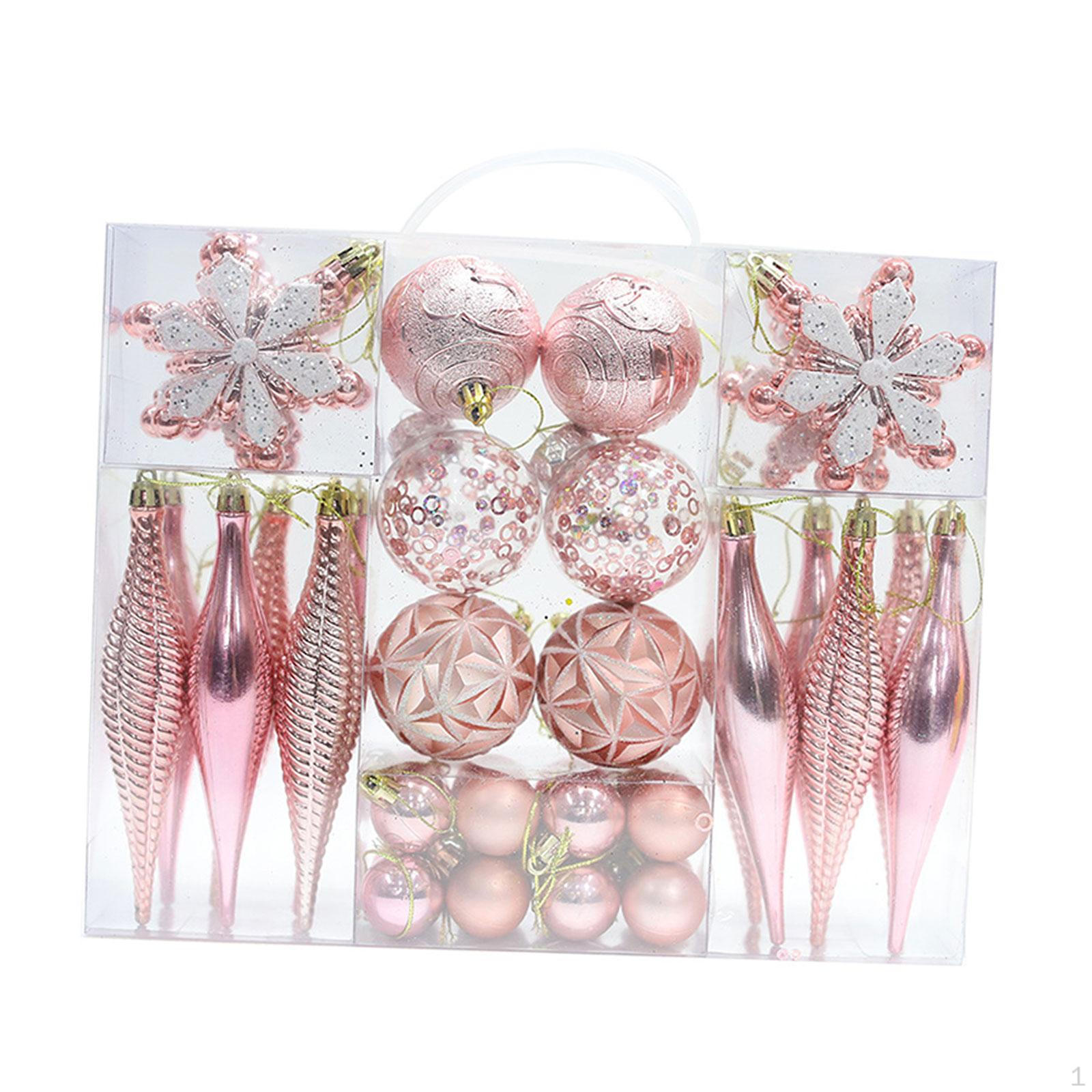 

40 Рождественских шаров для украшения елки и праздничных торжеств розовый