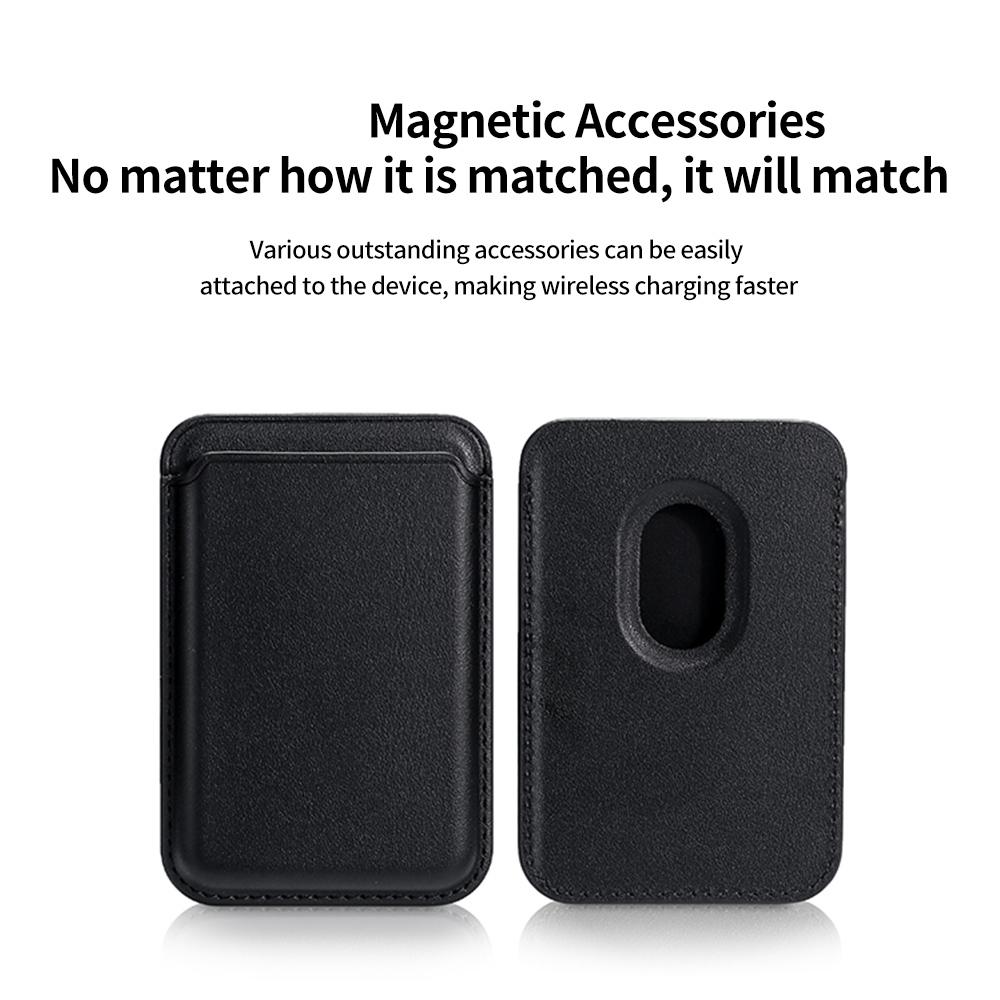 Single Ring Magnetic Card Holder for iPhone 12-16 Series PU Leather Slim Attachment
