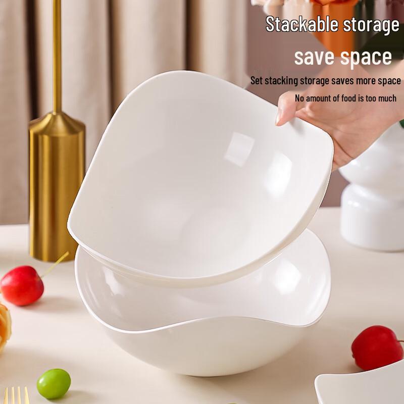 Cream Style Plastic Fruit & Snack Plate Set, 5-Piece