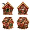 Urlaubsparty-Zubehör DIY Weihnachts-Kunstmalerei mit künstlichen Perlen, Hängender Anhänger-Bausatz, 3D-Perlen Lebkuchenhaus-Dekoration Haus Handgefertigte Miniatur