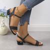 Spring and Autumn New Style Fashionable, Comfortable, Versatile Elegant Casual Round Toe Versatile Thick Heel Sandals
