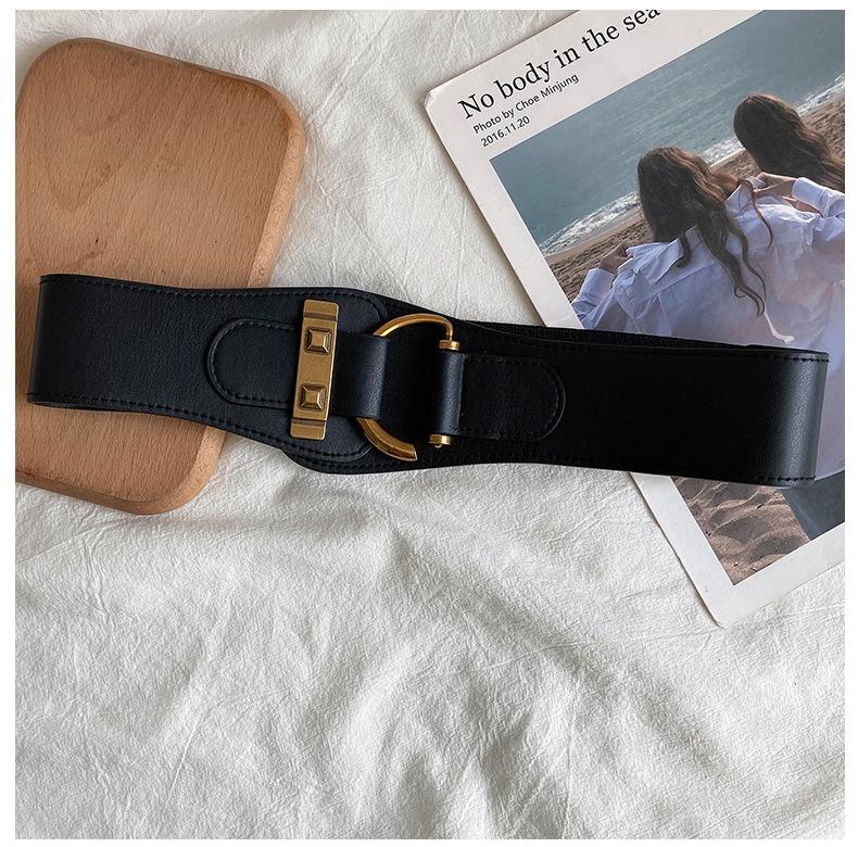 Simple leather elastic belt belt belt European and American retro temperament waist chain feeling versatile waist seal