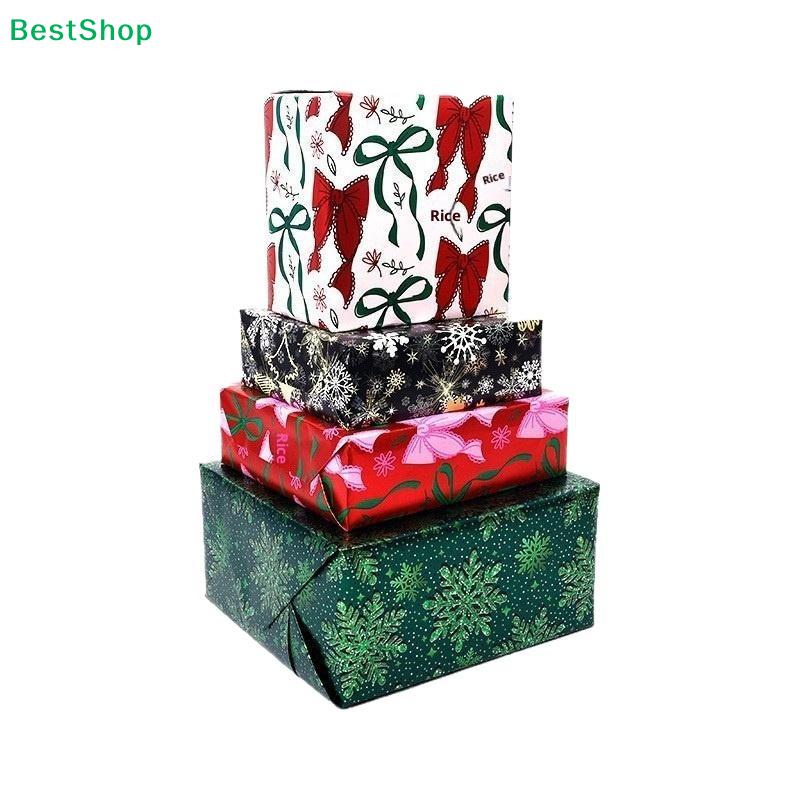 Christmas Wrapping Paper Roll Set | Festive Snowflake & Bow Patterns Gift Wrap