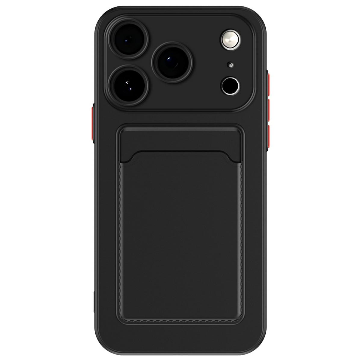 

Для iPhone 17 Pro Чехол Гибкий TPU Чехол для телефона со слотом для карт на задней панели Black