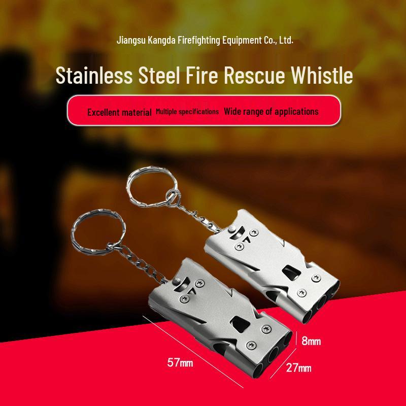 Stainless Steel High-Decibel Three-Tube Survival Whistle for Outdoor Rescue N/A