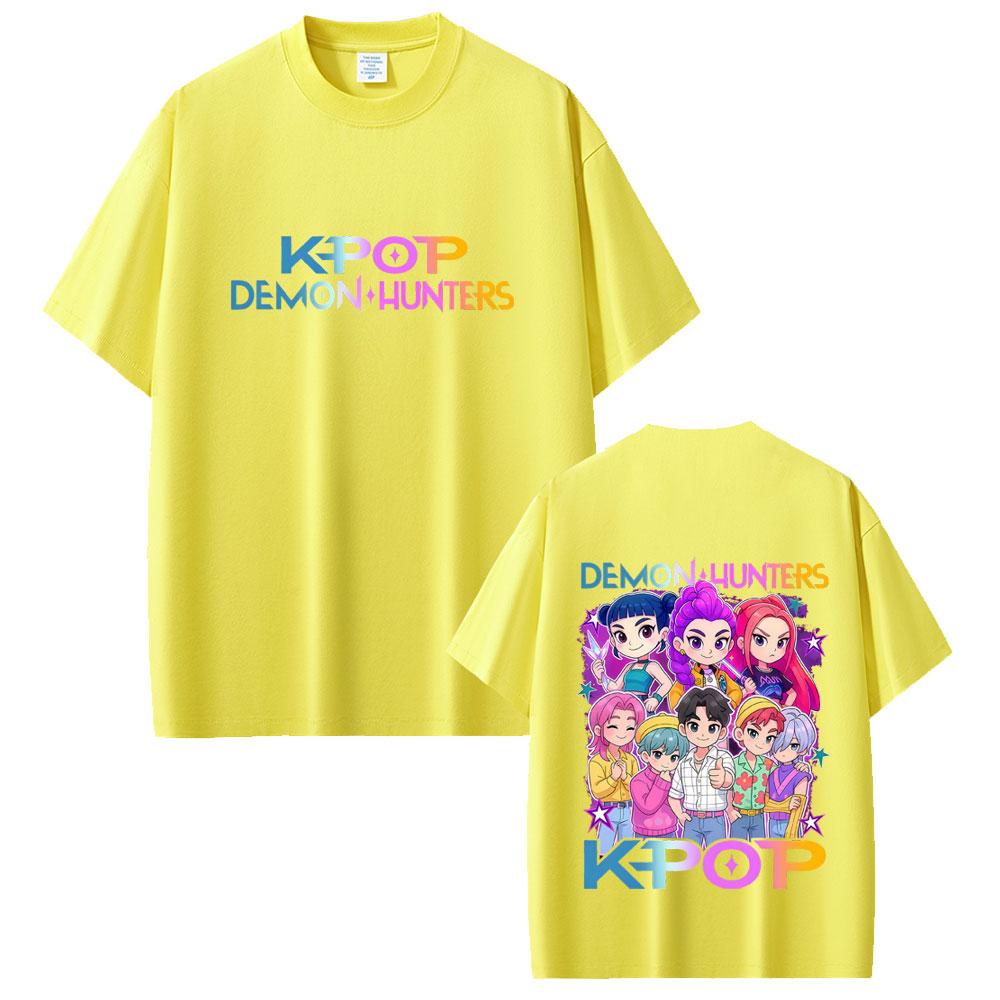 Movie KPop Demon Hunters T Shirt Rumi Mira Zoey T-shirt Saja Boys T Shirts Men Women Cartoon Fashion Oversized Tshirt Fans Gift