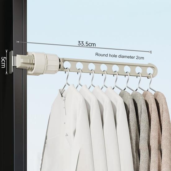8-Hole Clothes Hanger Rack Window Frame Mount Portable Adjustable Heavy Duty Travel Clothing Drying Holder Organizer