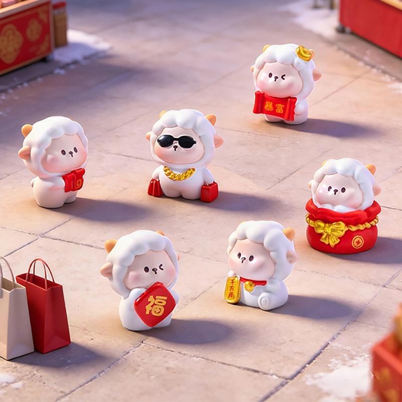 Cute 2027 Year Of The Sheep Resin Figurines With Lucky Design Perfect For Chinese New Year Home Desktop Decor Gifts