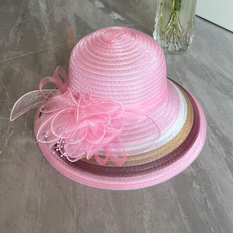 Hat Women'S Organza Sun Hat Middle-Aged And Elderly Sunscreen Folding Cool Hat Summer Travel Casual Versatile Beach