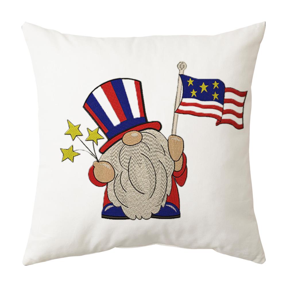 New Style Pillow Case Home Independence Day Pillow Case Red and Blue Letter Gnome Cushion