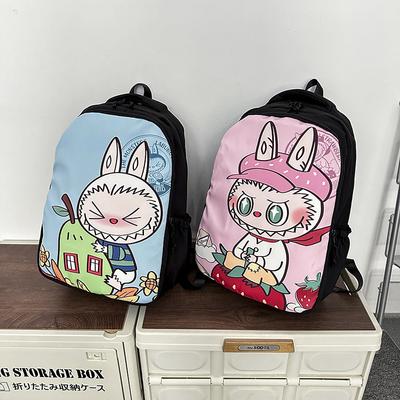 School BagsBackpack Casual Versatile Fashion Trend Backpack Junior High School College Student School Bag Cute Cartoon Lady CLE