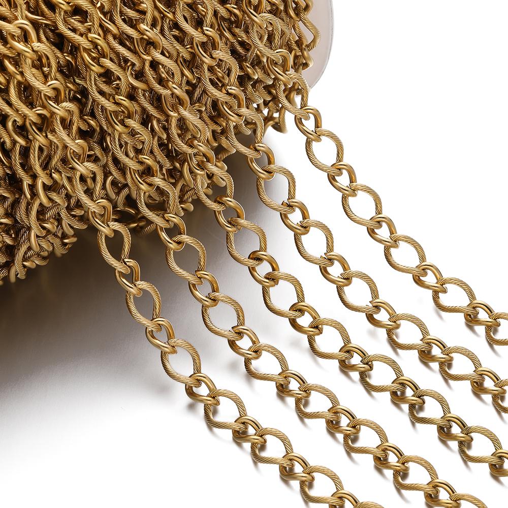 1m Stainless Steel Bracelet Cable Link Bulk Chains Twisted Chains for DIY Necklace Anklet Jewelry Making Findings