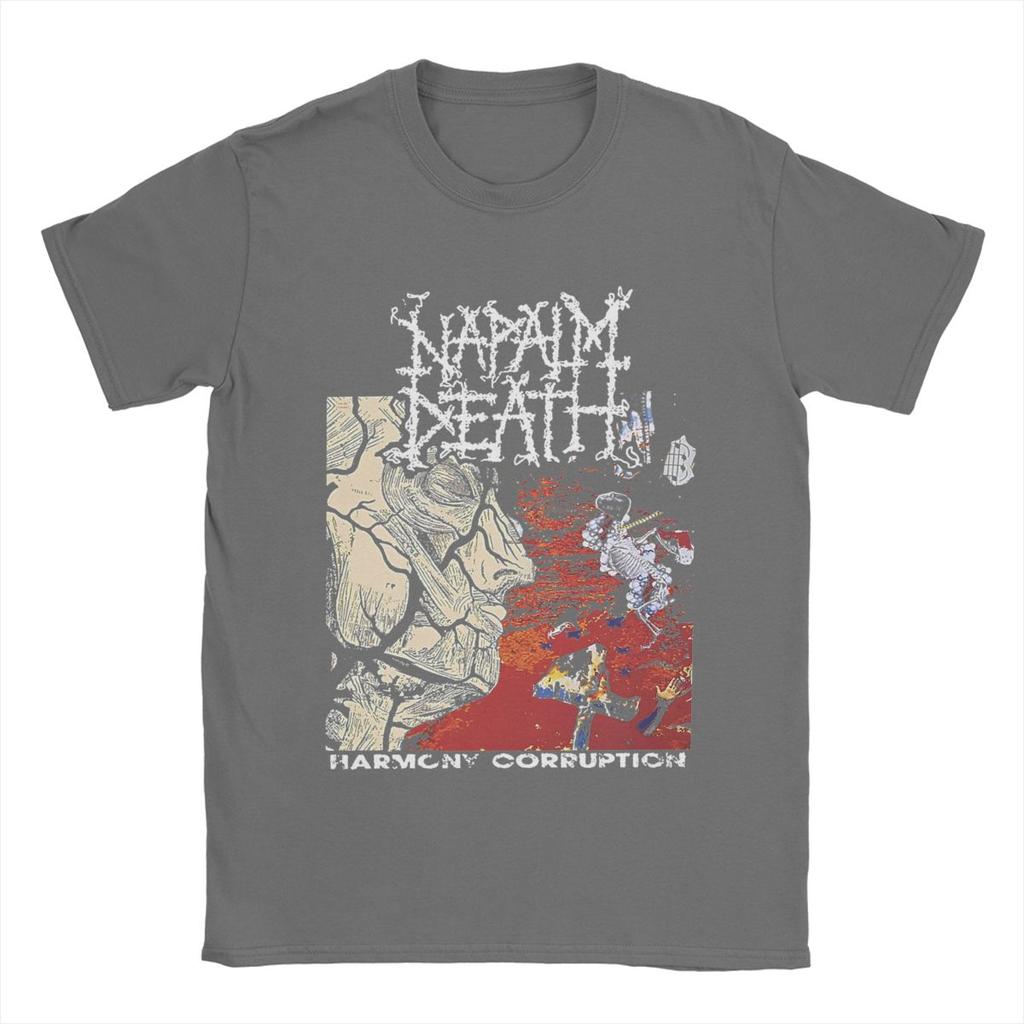 Napalm Death T-Shirt for Men Band Vintage Pure Cotton Tees Crew Neck Short Sleeve T Shirt 4XL 5XL Tops