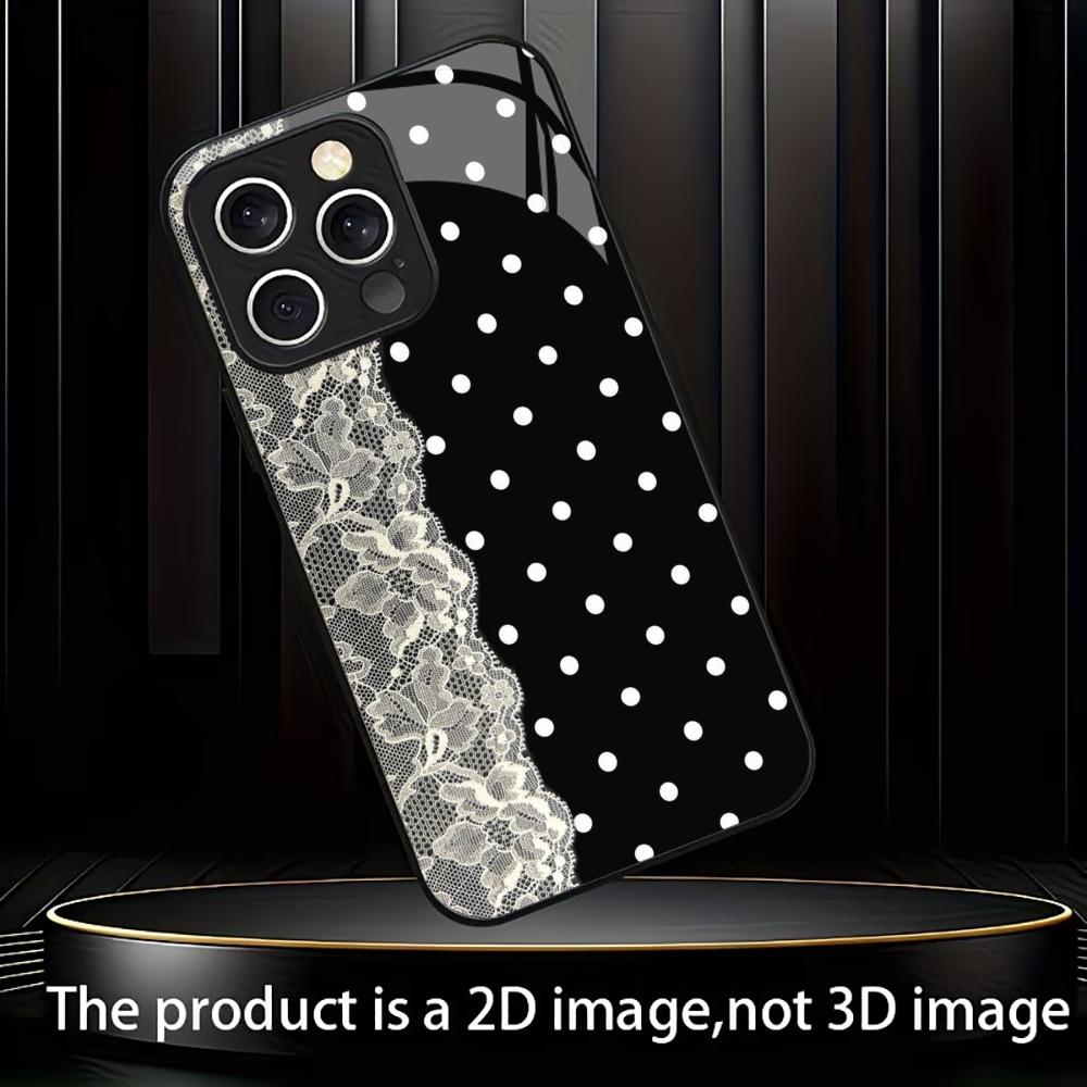 White Lace & Polka Dot phone case mobile phones for iphone 17 pro max cover Glass for iPhone 17 16 15 14 13 12 11pm Pro Plus