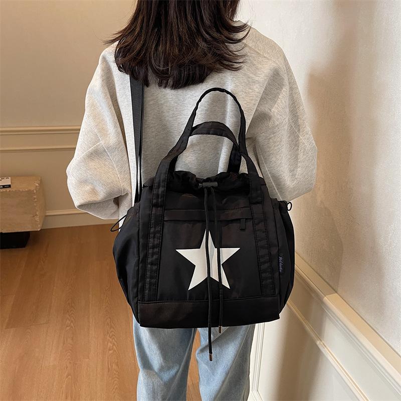 Canvas cloth bag, new large-capacity anti-splashing fabric messenger bag, student class commuting shoulder bag leisure advanced