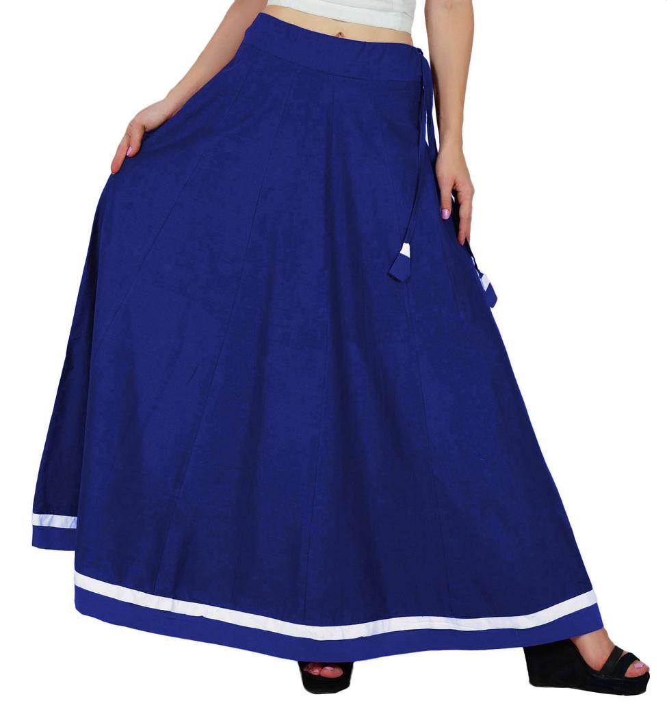 Bimba Women Long Boho Maxi Skirt Cotton Flared Skirts With Drawstring Waist