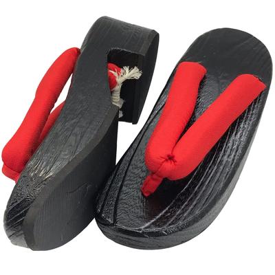 Thick Japanese Halloween Event E124 [Eiza] Geta, Sole, Cosplay, Wear, Photography, Accessories, Shoes, Thong, Paulownia, (Black/Red, 23.0cm)