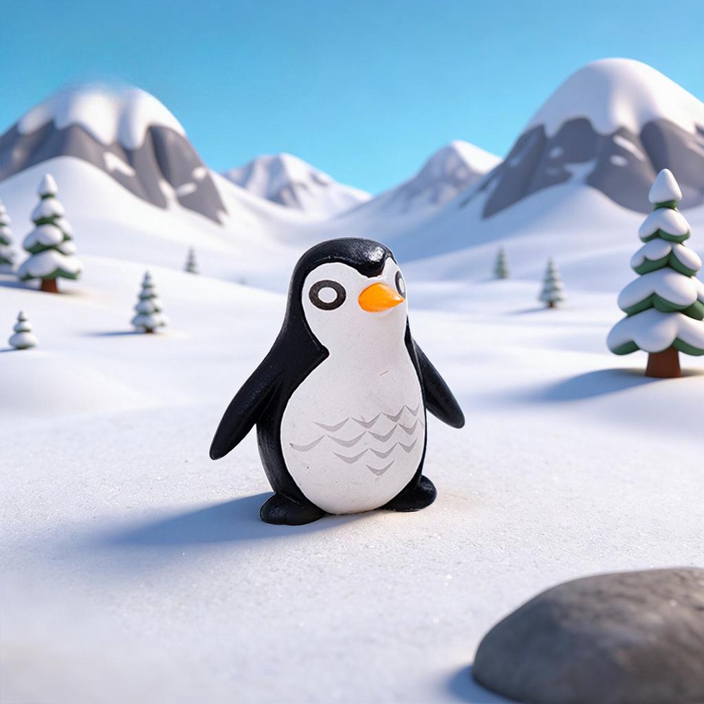 A Moss Micro Landscape Accessory, Cute And Fun Penguin Father Son Figurine Diy Small Ornament, Multi Scene Ornament