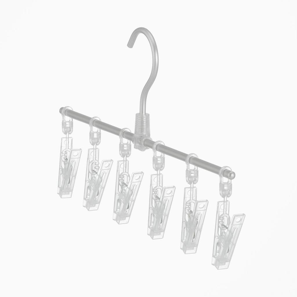 MUJI Aluminum Straight Hanger with 6 Clips 35cm Width